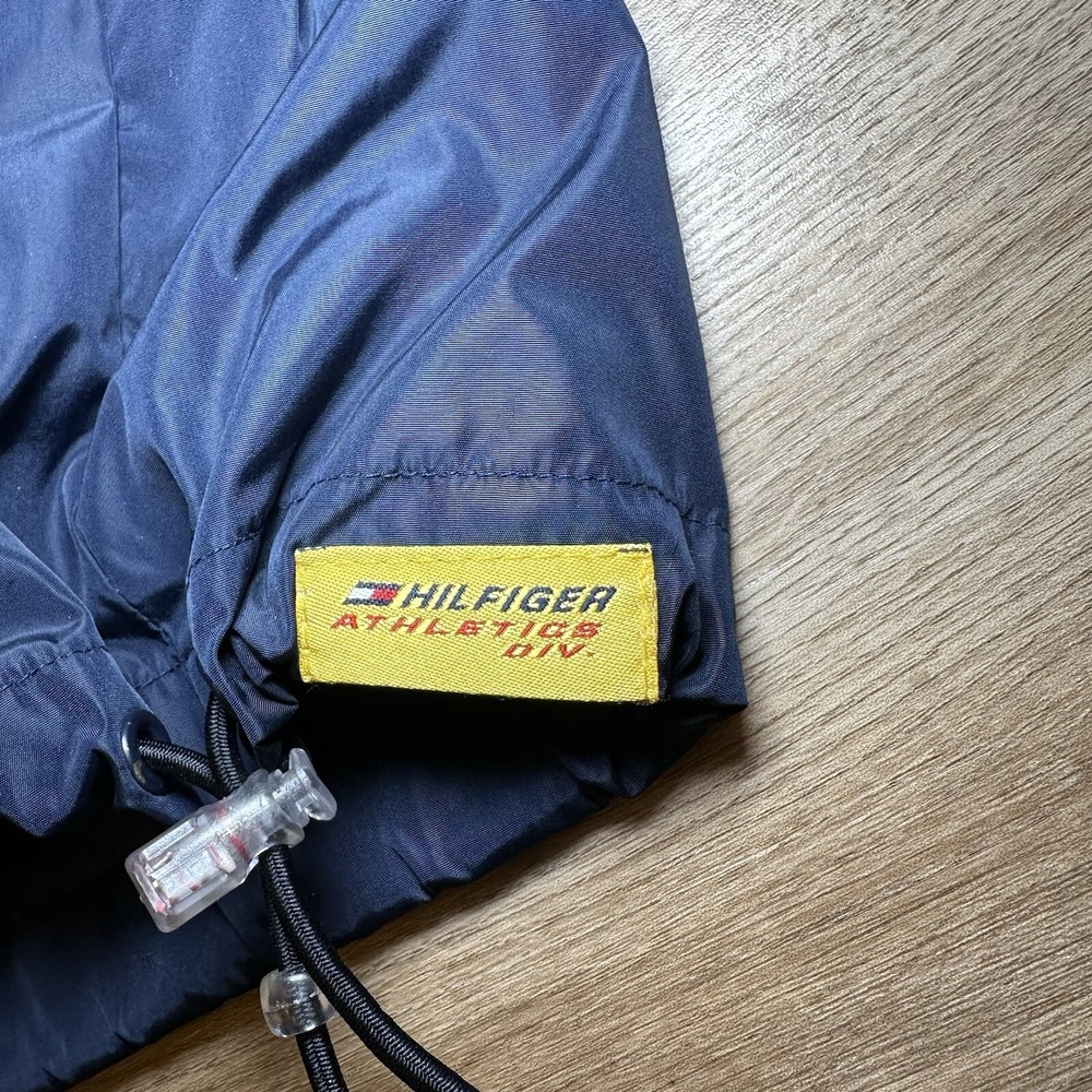Vintage Tommy Hilfiger Windbreaker Mens Large Navy Blue Athleisure Running Y2K - Picture 7 of 11